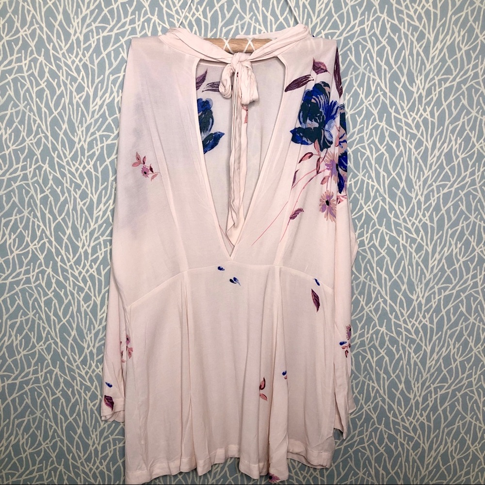 Free People Ivory Floral Print Dress or Long Tunic - Picture 6 of 8